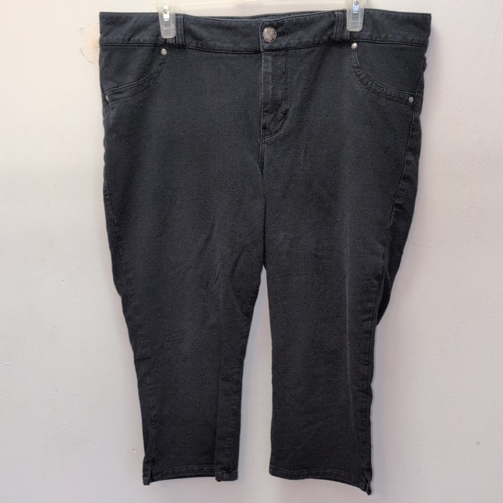 Lane Bryant Black Ankle Cropped Jeans